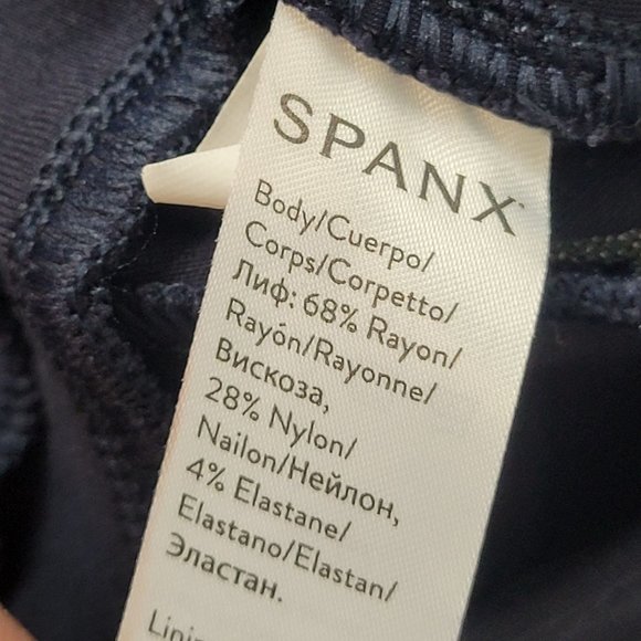 Spanx The Perfect Hi-Rise Flare Ponte Pants Navy Shapewear Size L Petite - Picture 8 of 10